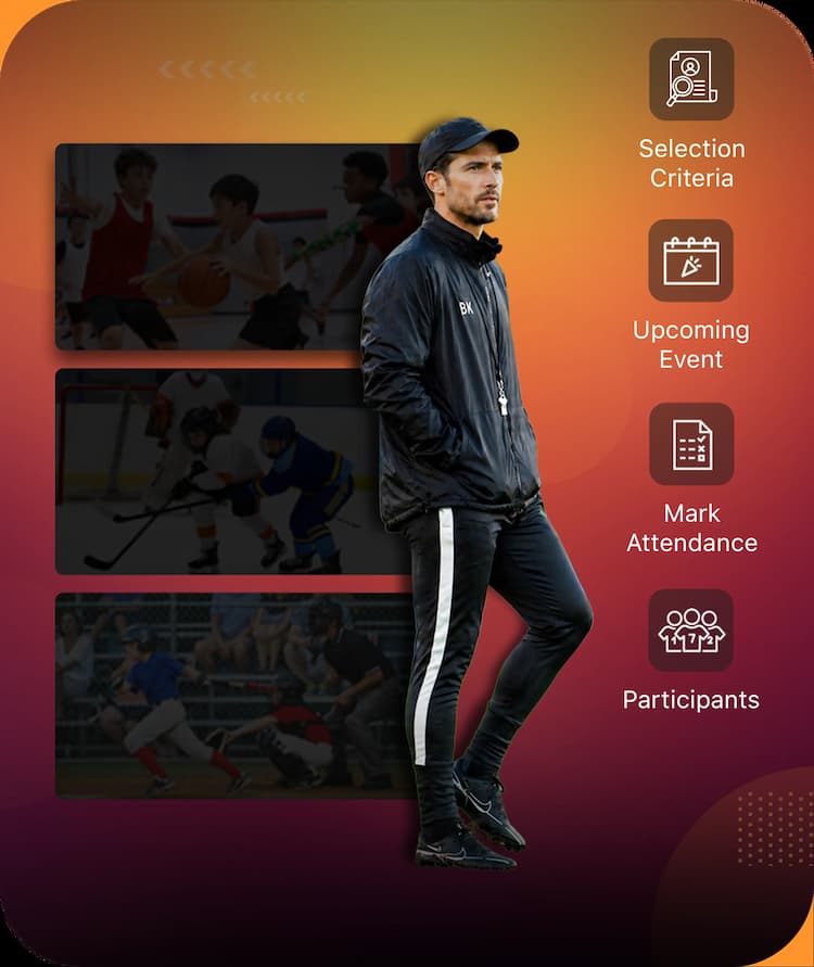 Integrated coaching platform for managing team schedules, tracking player presence, and organizing practice sessions.